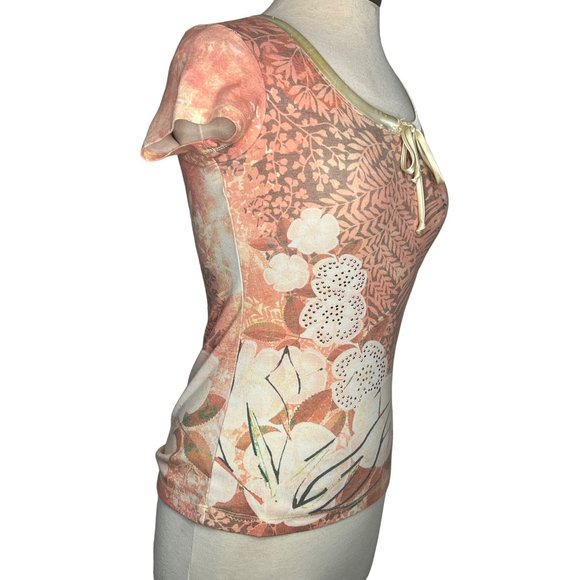 One World Live and Let Live Women's Top Size Small Short Sleeve Round Neck Silk - Picture 8 of 12